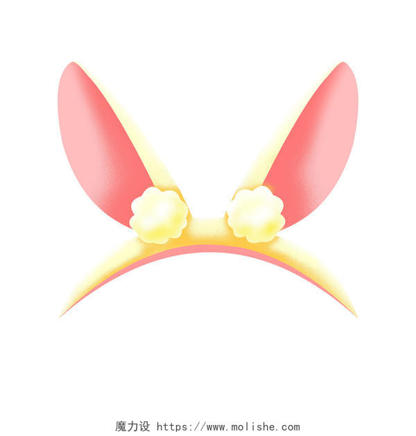 兔耳朵兔子毛绒动物可爱卡通风格PNG素材兔耳朵元素